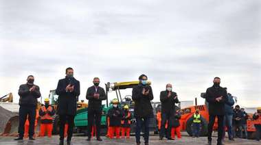 Cardozo estuvo junto a Fernández y Kicillof en acto de reactivación de obras en ruta 11