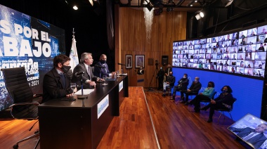 Después del salariazo a los bancos, Alberto de visita en el gremio
