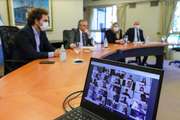 Alberto Fernández en un encuentro virtual con la UIA Joven