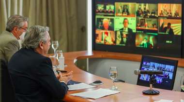 Alberto Fernández reunido con presidentes del Mercosur