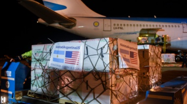 Llegaron 3.500.000 vacunas de Moderna donadas por los Estados Unidos