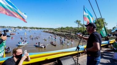 El Intendente de Ensenada inauguró la obra del dragado del canal del Río Santiago