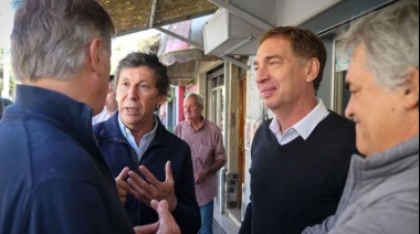 En campaña: Santilli recorrió San Isidro con Gustavo Posse