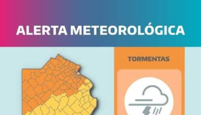 Media provincia bajo alerta naranja por lluvias, ráfagas de viento y posible granizo