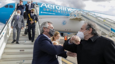 Alberto Fernández ya se encuentra en Madrid