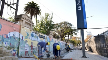 Con el hormigonado en avenida 1 y diagonal 80, avanzan las obras en el exterior de la estación de trenes
