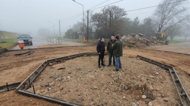 Comenzó la construcción de una rotonda en Chillar