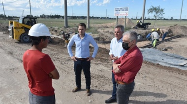 Avanza una importante obra en el acceso al barrio Los Chañares