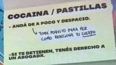 “Con la cocaína y las pastillas andá de a poco”: el increíble consejo a los jóvenes de la Municipalidad de Morón