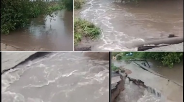 El agua derribó un puente en el arroyo El Gato